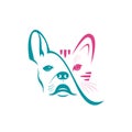 Vector of dog face Ã Â¸Âºbulldog and cat face design on a white background. Pet. Animal. Dog and cat logo or icon. Easy editable Royalty Free Stock Photo