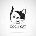 Vector of dog face and cat face design on a white background. Pet. Animal. Easy editable layered vector illustration Royalty Free Stock Photo