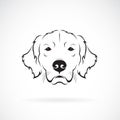 Vector of dog head Golden Rretriever on a white background. Pet. Animals. Dog logo or icon. Easy editable layered vector