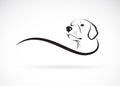 Vector of a dog headLabrador Retriever on white background., Pet. Animals. Dogs logo or icon. Easy editable layered vector Royalty Free Stock Photo