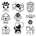 Vector Dog Logo Template Set. Royalty Free Stock Photo