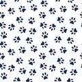 Vector dog paw print seamless pattern Royalty Free Stock Photo