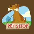 Dog sign for petshop mascot