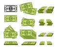 vector dollar banknotes and packages