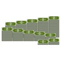 Vector of dollars banknotes, bundle of money. Stack of dollar bills Royalty Free Stock Photo