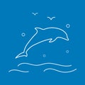 Vector Dolphin Line Icon. Royalty Free Stock Photo