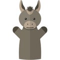 Vector donkey hand puppet doll for theatre show