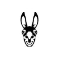 Vector donkey head, face for retro hipster logos, emblems, badges, labels template and t-shirt vintage design element. Isolated