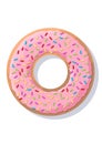 Vector donut with icing and topping isolated on a white background Royalty Free Stock Photo