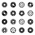 Vector Donut icon set Royalty Free Stock Photo