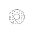 Vector donut illustration with glaze. Sweet dessert