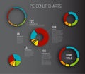 Vector Donut pie chart templates Royalty Free Stock Photo