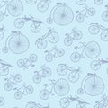 Vector Doodle Bicycles Pattern