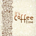 Vector doodle coffee and tea seamless background Royalty Free Stock Photo