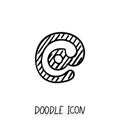 Vector Doodle E-Mail Symbol. Hand Drawn Design Element.