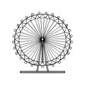 vector doodle ferris wheel icon, London Ferris wheel. sketch drawing