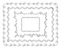 Vector Doodle Frames Set Isolated on White Background, Cute Illustration Tamplate, Borders.