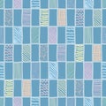 Vector doodle grid repeat pattern in pastel colors Royalty Free Stock Photo