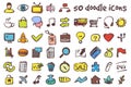 Vector doodle icons set Royalty Free Stock Photo