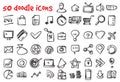 Vector doodle icons set Royalty Free Stock Photo