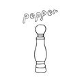 Vector doodle illustration pepper pot