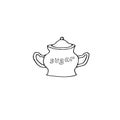 Vector doodle illustration of a sugar bowl Royalty Free Stock Photo