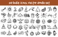 Vector doodle India icons set