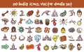 Vector doodle India icons set