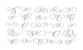 Vector doodle ink pen calligraphy flourish set