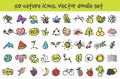 Vector doodle nature icons set Royalty Free Stock Photo