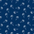 Vector doodle old camera seamless pattern. Hand