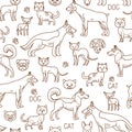Vector doodle pets pattern