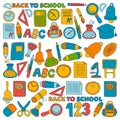 Vector doodle set of education symbols Back to school Royalty Free Stock Photo