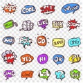 Vector doodle speech clouds icons set