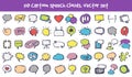 Vector doodle speech clouds icons set