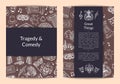 Vector doodle theatre elements card, flyer or brochure template Royalty Free Stock Photo