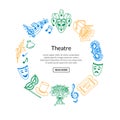 Vector doodle theatre elements Royalty Free Stock Photo