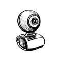 Vector doodle web cam Royalty Free Stock Photo