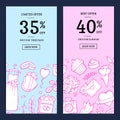 Vector doodle wedding sale web banner illustration Royalty Free Stock Photo