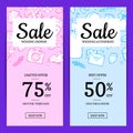 Vector doodle wedding elements sale web banner templates illustration Royalty Free Stock Photo