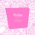 Vector doodle wedding with place for text