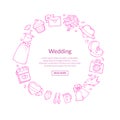 Vector doodle wedding with place for text illustration