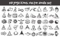 Vector doodle yoga icons set