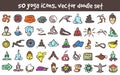 Vector doodle yoga icons set