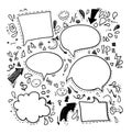 Vector Doodles - Speech Bubbles. Business, finance and success. Royalty Free Stock Photo