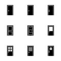 Vector door icon set