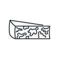 Vector dorbyu cheese in line style isolated Royalty Free Stock Photo