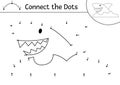 Vector dot-to-dot and color activity with cute shark. Treasure island connect the dots game with funny animal fish. Sea adventures Royalty Free Stock Photo