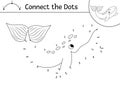 Vector dot-to-dot and color activity with cute whale. Under the sea connect the dots game for children with funny water animal. Royalty Free Stock Photo