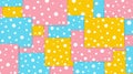 Vector dot white on blue,pink and yellow geometric abstract background. Royalty Free Stock Photo